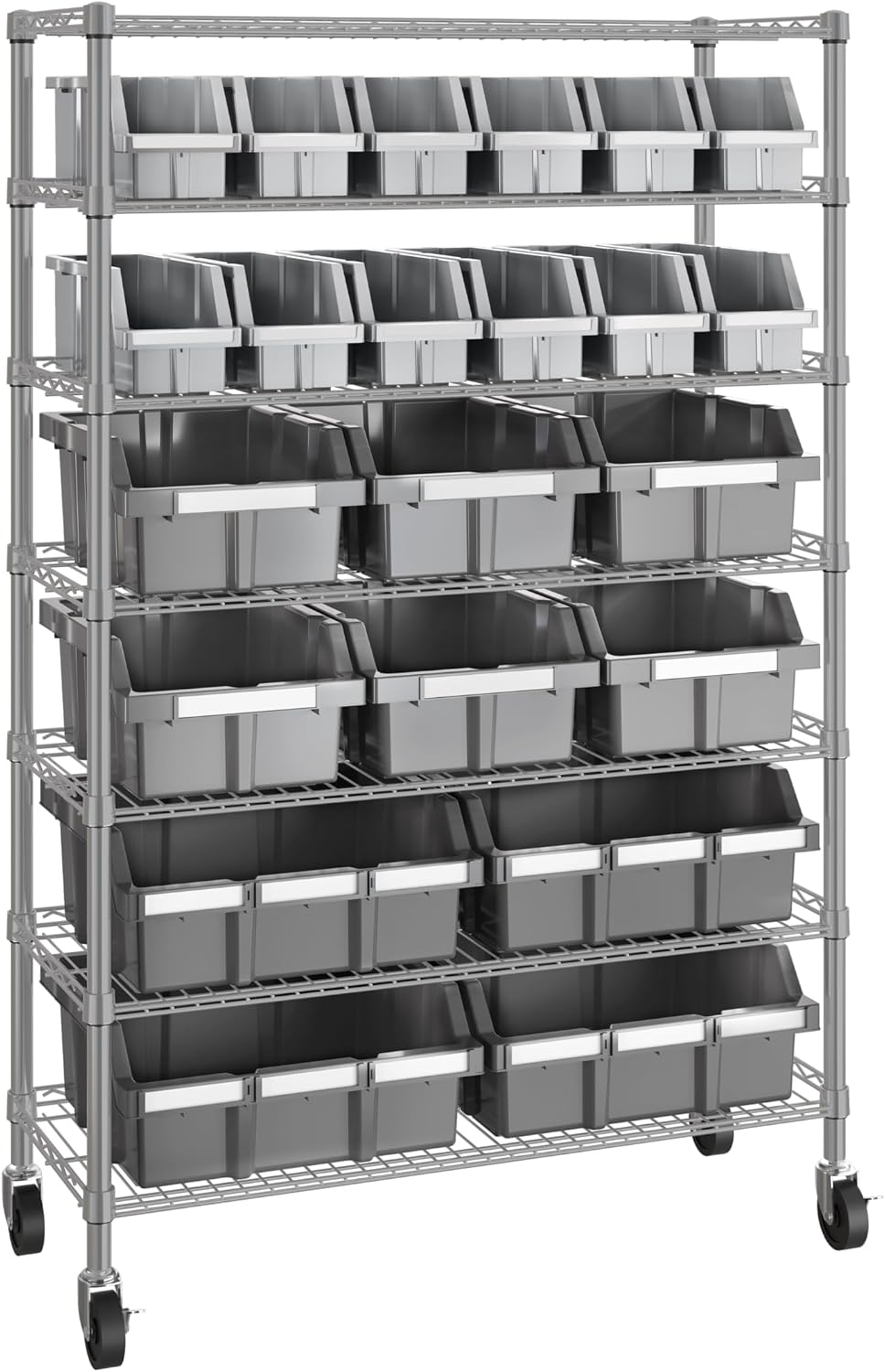 📦 7-Tier Steel Wire Shelving with 12 Bins – The Ultimate Storage Solution ✨