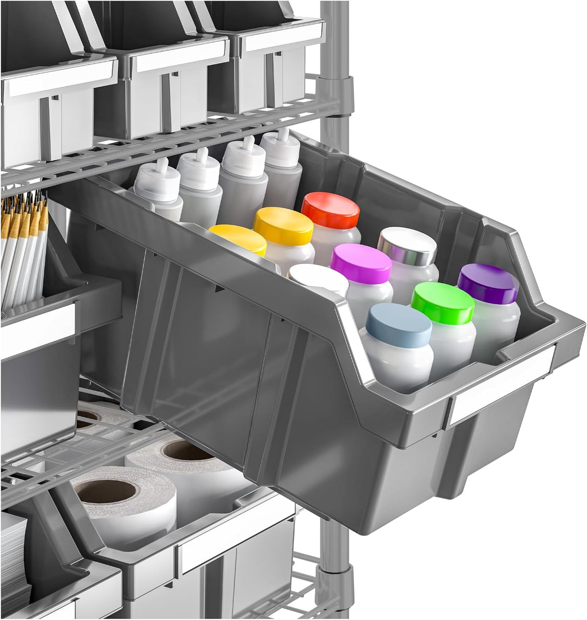📦 7-Tier Steel Wire Shelving with 12 Bins – The Ultimate Storage Solution ✨