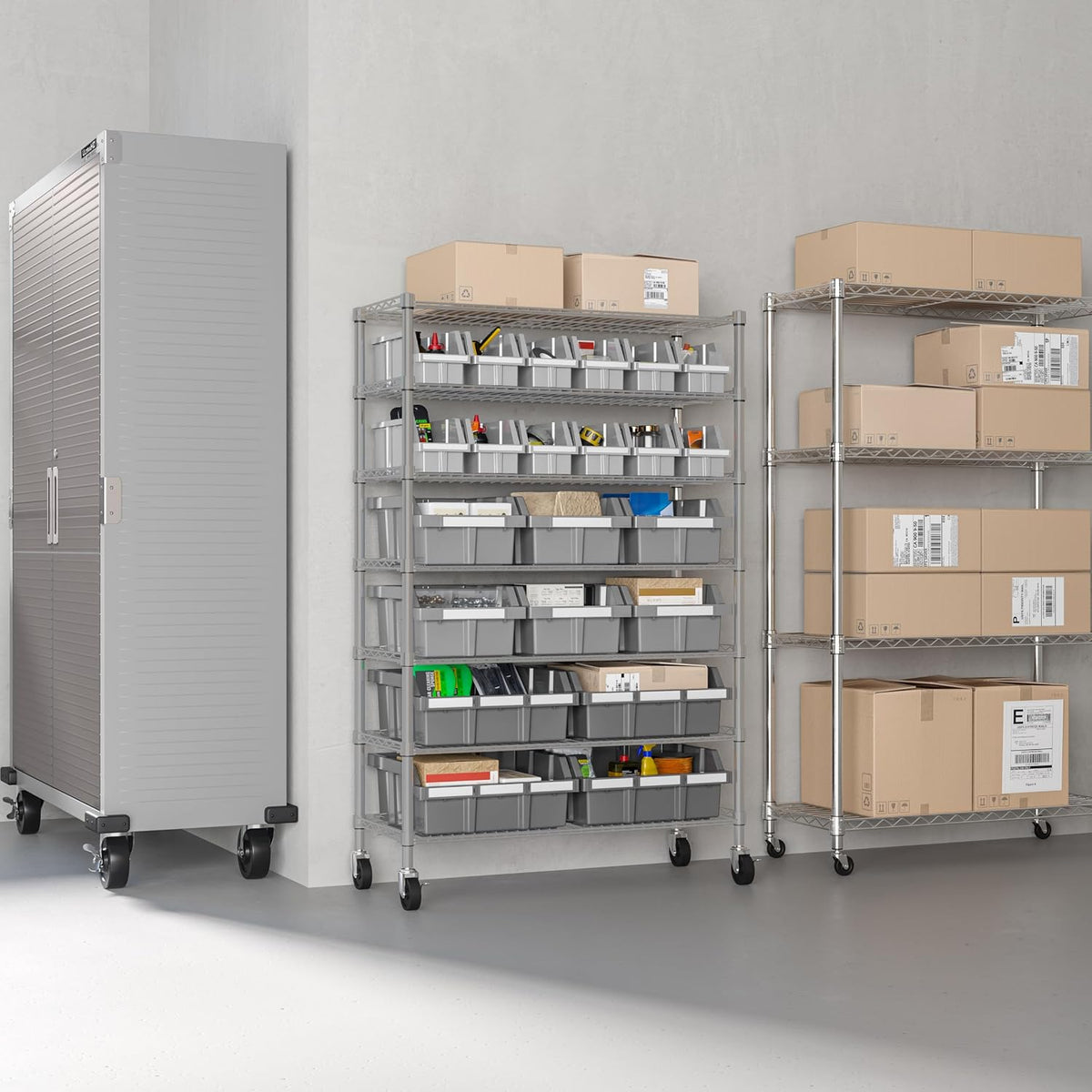 📦 7-Tier Steel Wire Shelving with 12 Bins – The Ultimate Storage Solution ✨