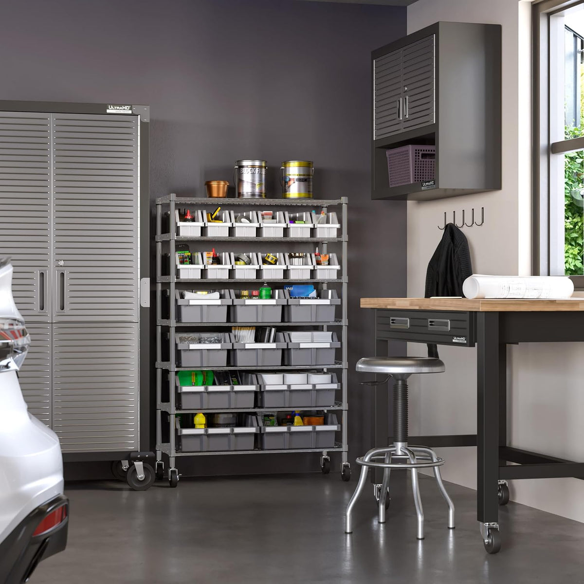 📦 7-Tier Steel Wire Shelving with 12 Bins – The Ultimate Storage Solution ✨