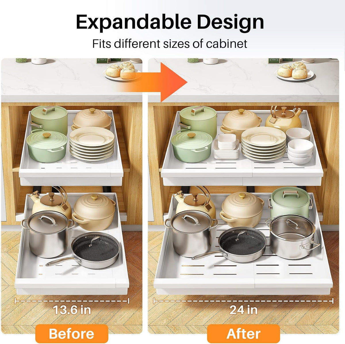 🗄️ Reach Everything in Your Cabinet — No More Digging Around! ✨